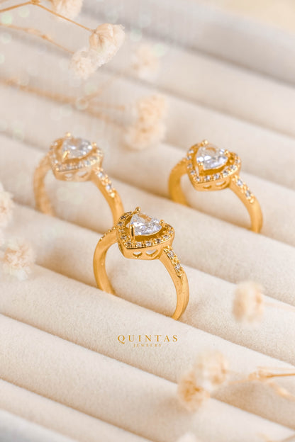 Beatrice Diamond Heart Ring (Adjustable)