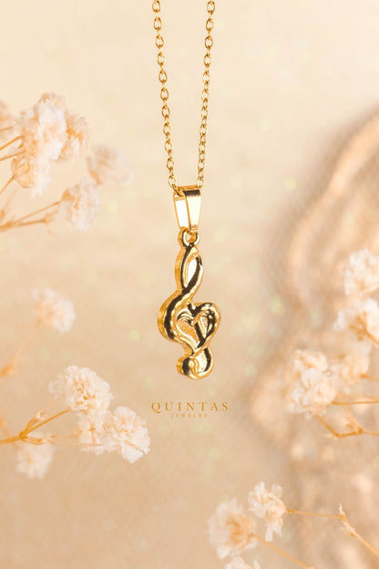 G-Clef Heart Note Necklace