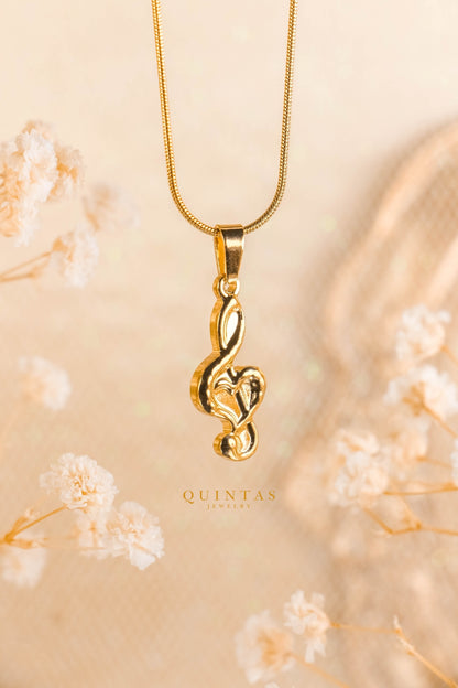 G-Clef Heart Note Necklace