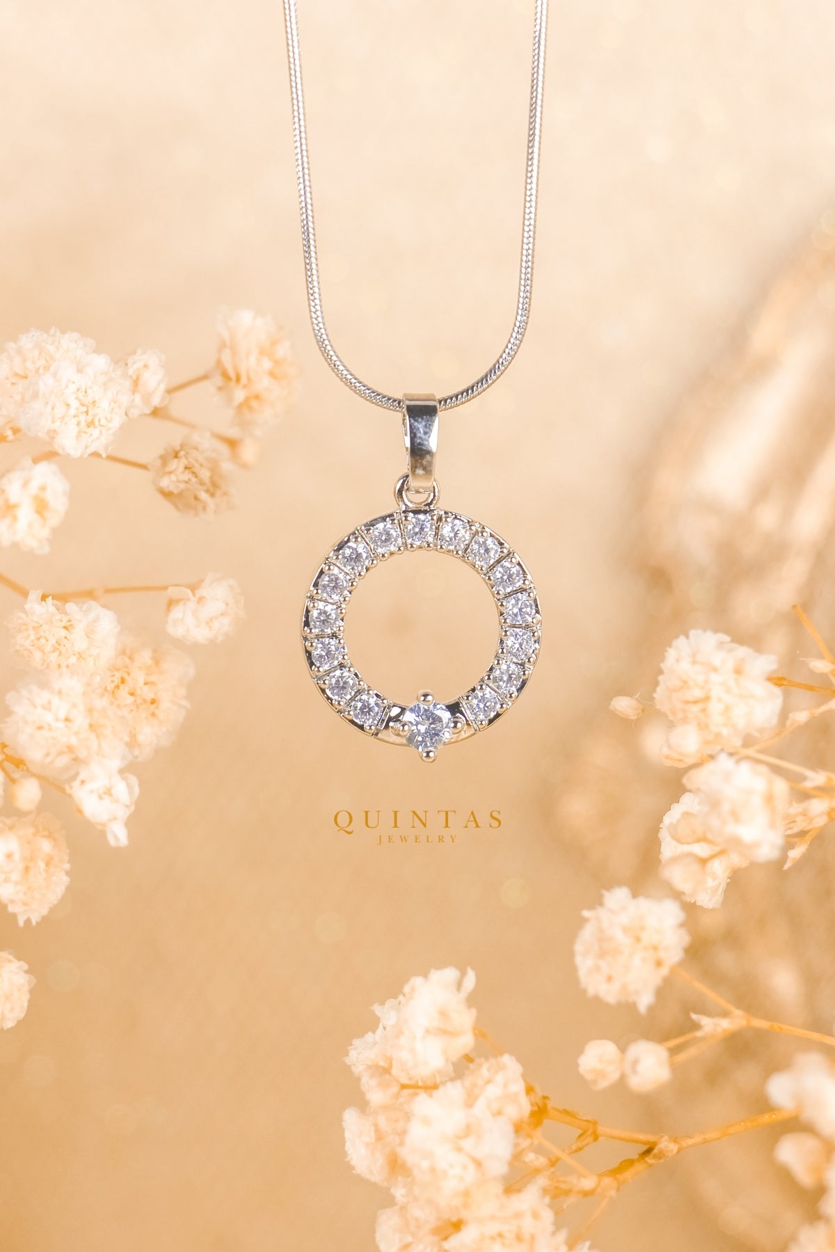 Crystal Orbit Silver Necklace