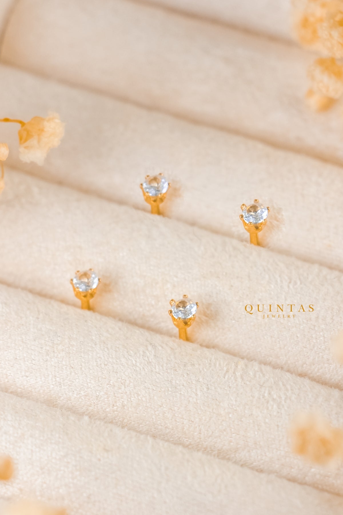 Classic Solitaire Flatback Earrings