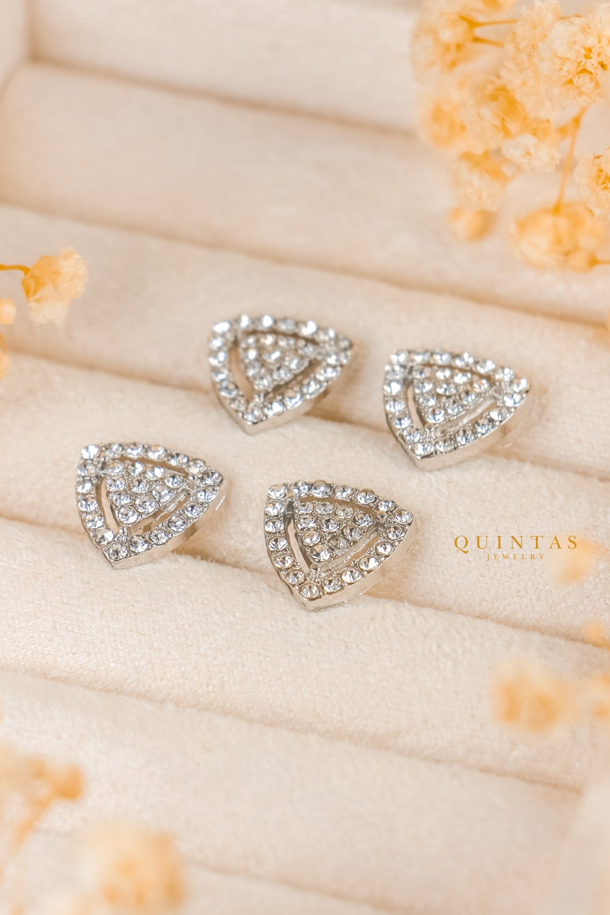 Trielle Halo Stud Earrings
