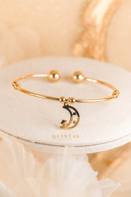 Dreamy Moon Bangle Bracelet