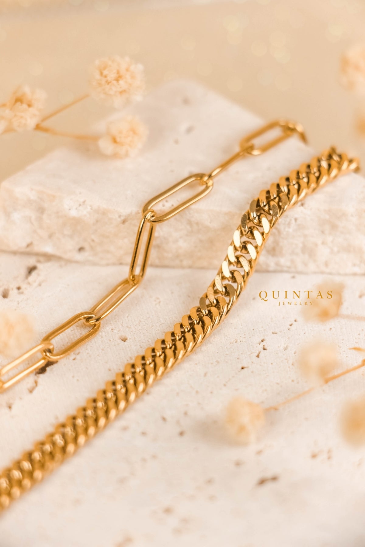 Paperclip Cuban Link Double Bracelet