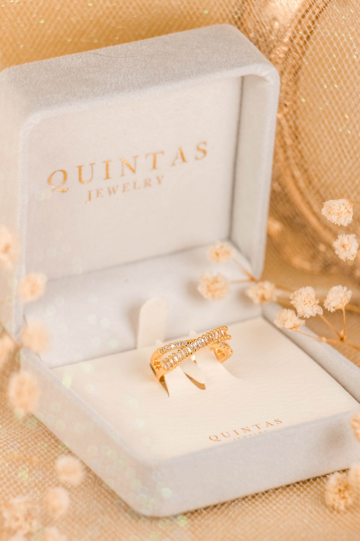 Elena Baguette Diamond Infinity Ring (Adjustable)