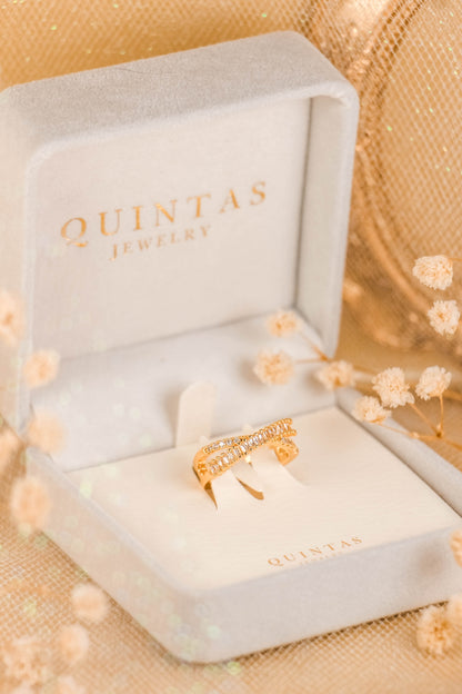 Elena Baguette Diamond Infinity Ring (Adjustable)
