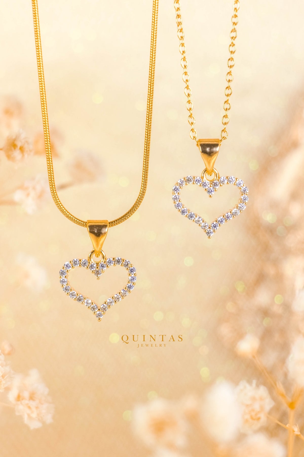 Althea Iced Heart Necklace