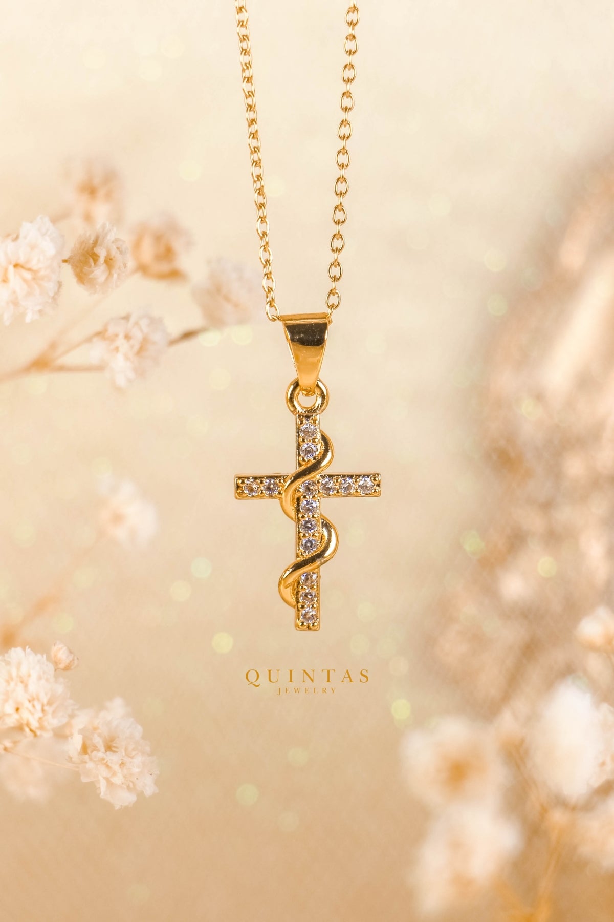 Serpent Cross Amulet Necklace