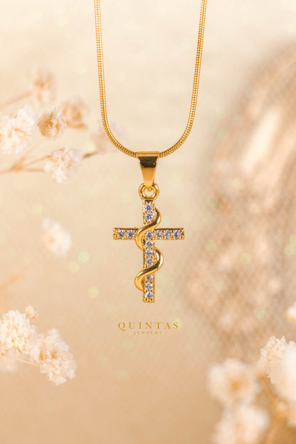 Serpent Cross Amulet Necklace