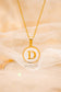 QUINTAS White Gold Initial Necklace