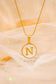 QUINTAS White Gold Initial Necklace