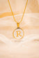 QUINTAS White Gold Initial Necklace
