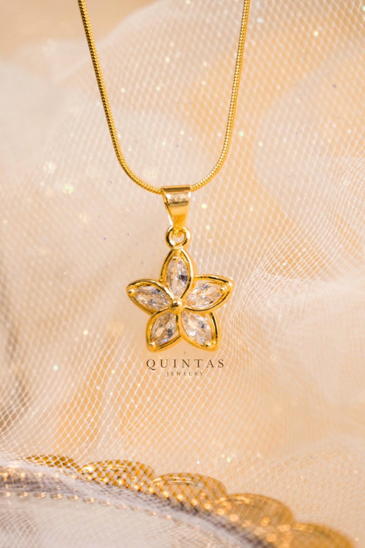 Jasmine Glass Flower Necklace