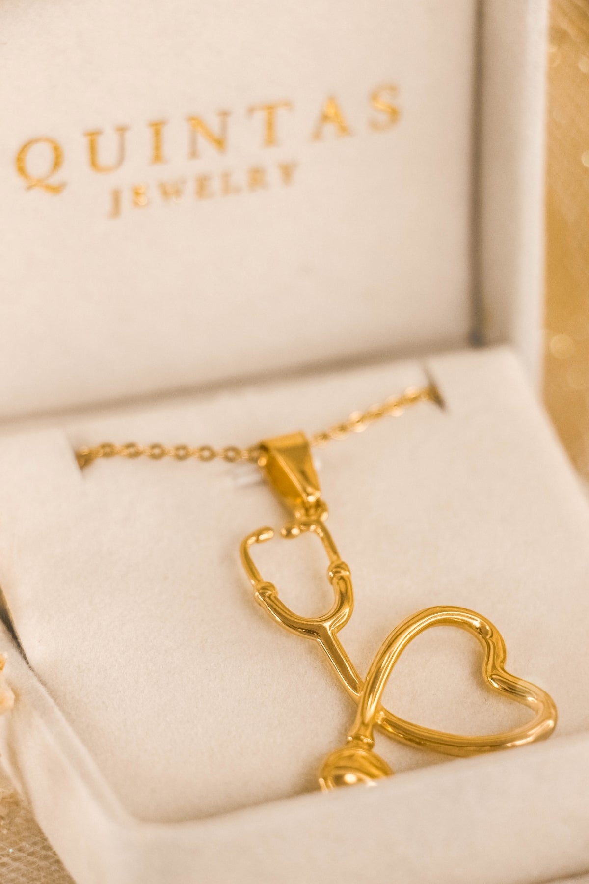 Real gold store stethoscope necklace