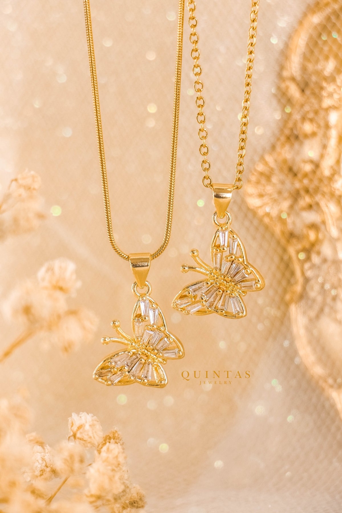 Glass Butterfly Necklace