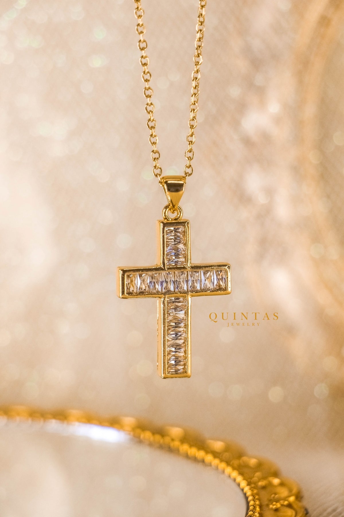 Bold Iced Cross Necklace