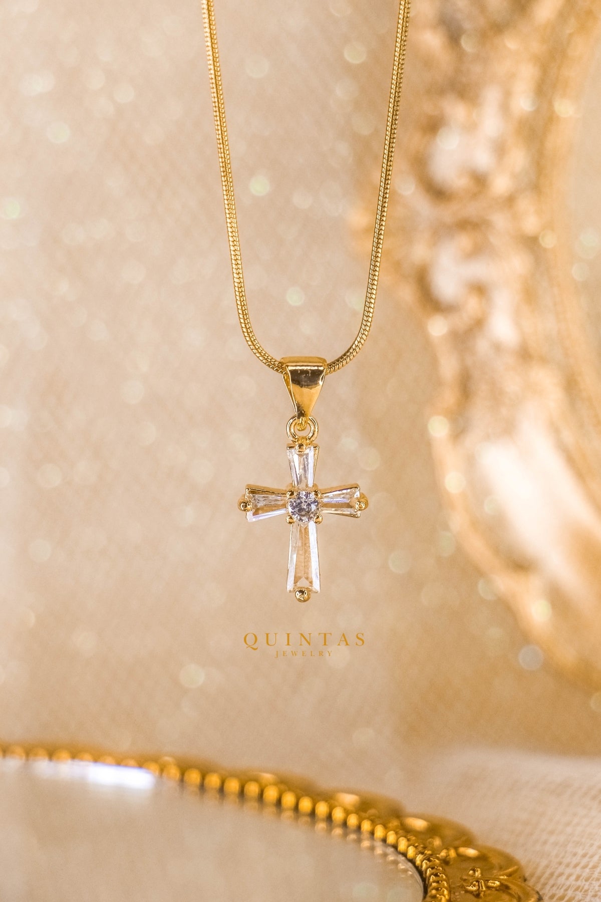 Mini Diamond Iced Cross Necklace