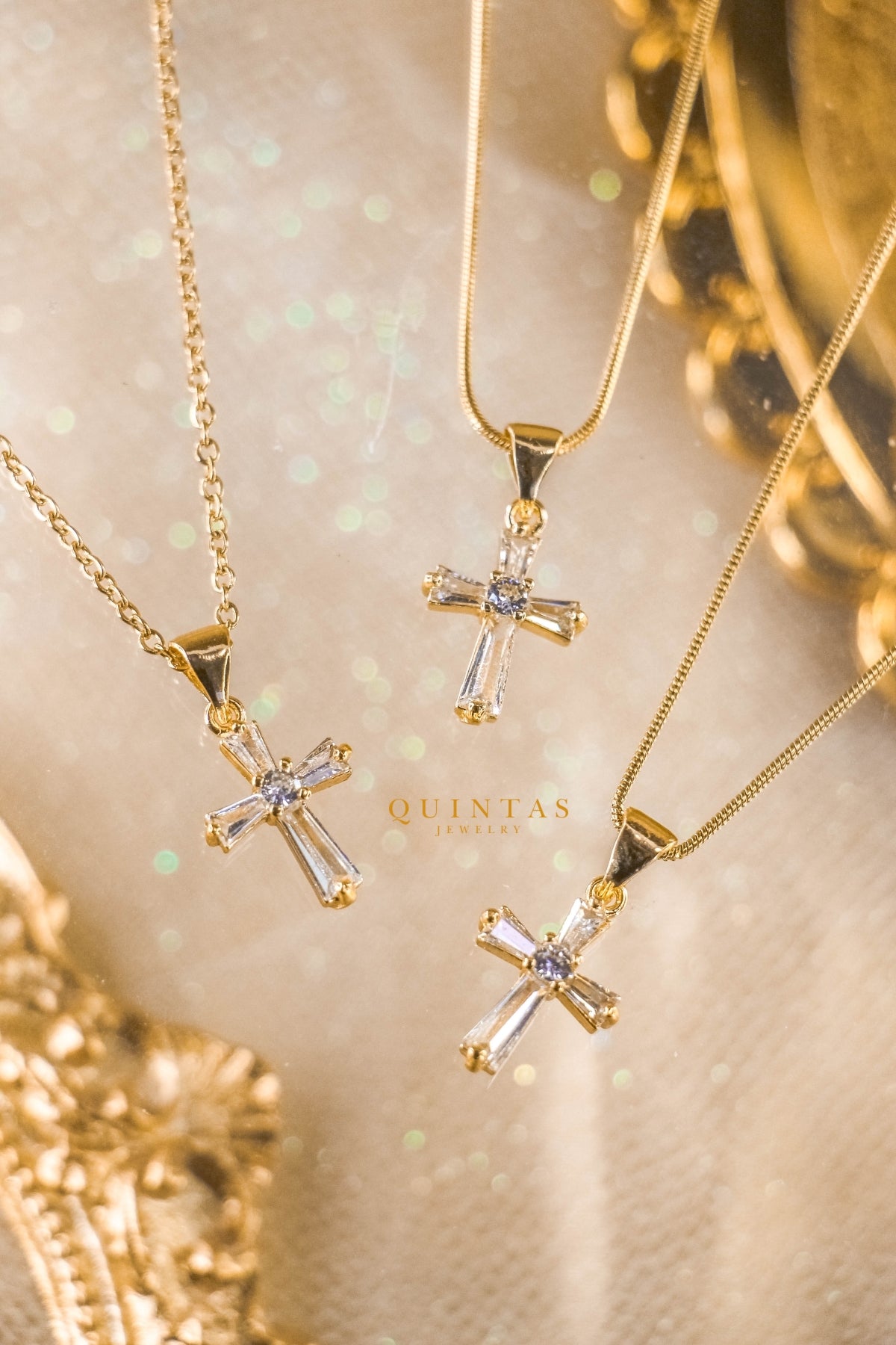 Mini Diamond Iced Cross Necklace