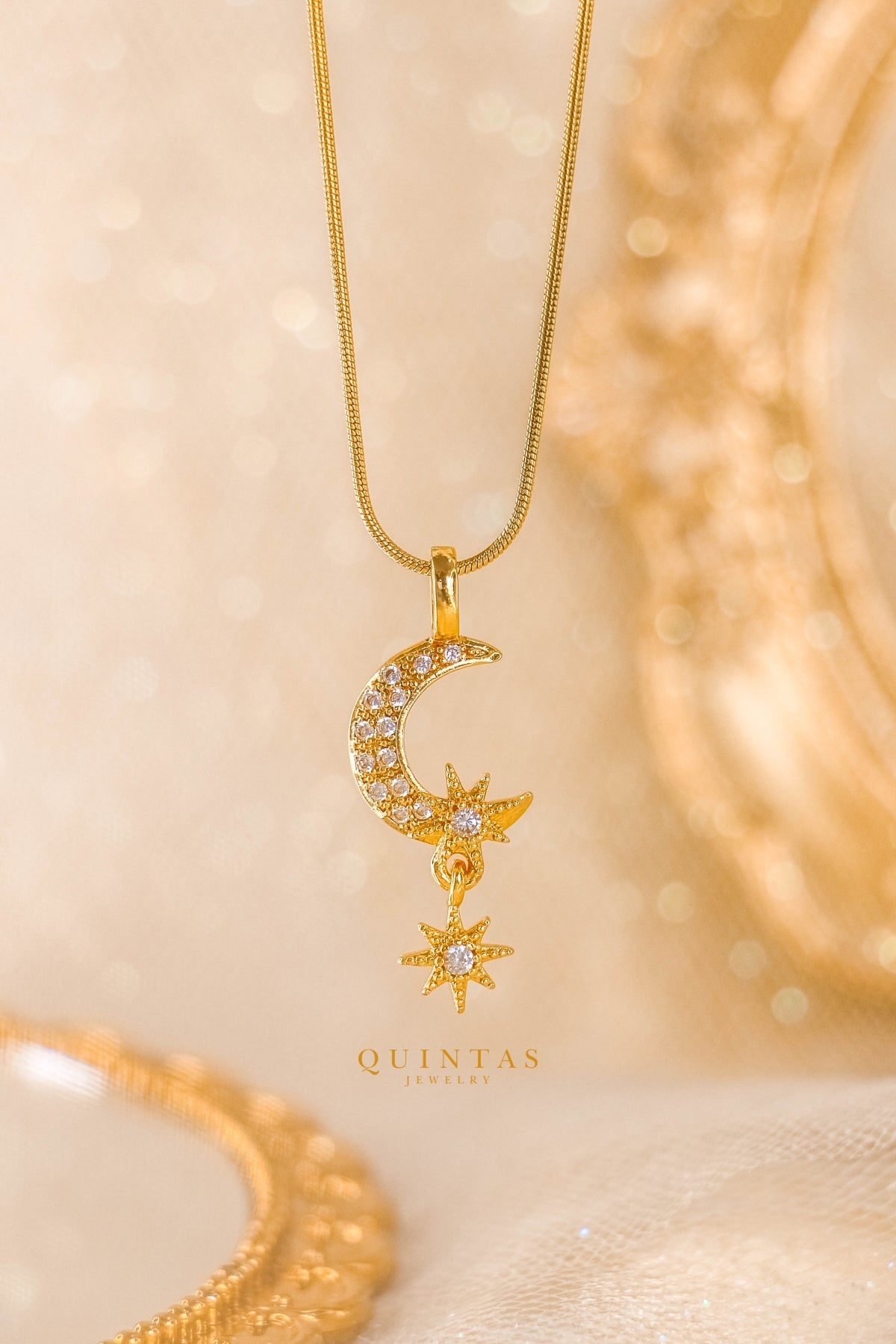 Gaia Moon and Star Necklace