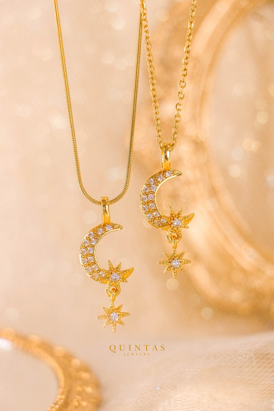 Gaia Moon and Star Necklace