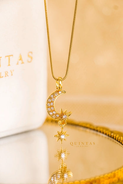 Gaia Moon and Star Necklace