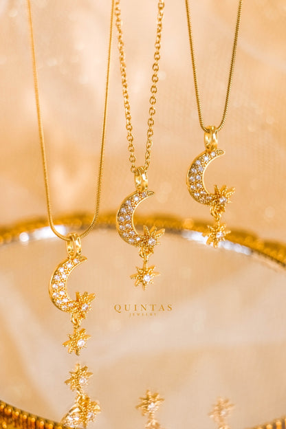 Gaia Moon and Star Necklace