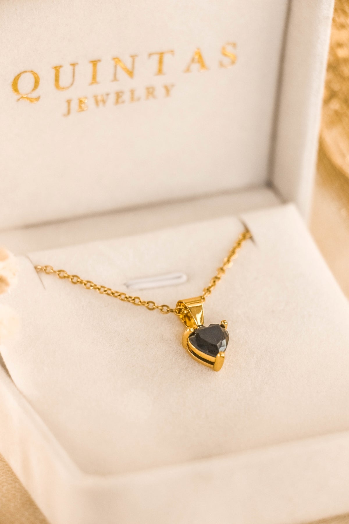 Black Diamond Heart Necklace