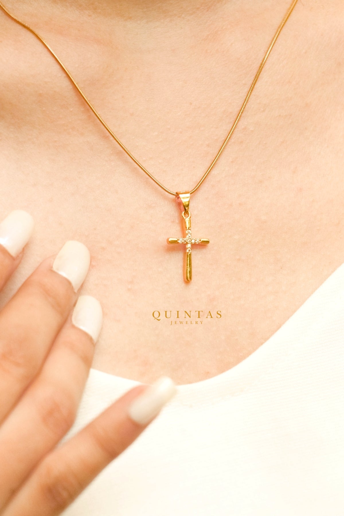 Studded Cross Necklace