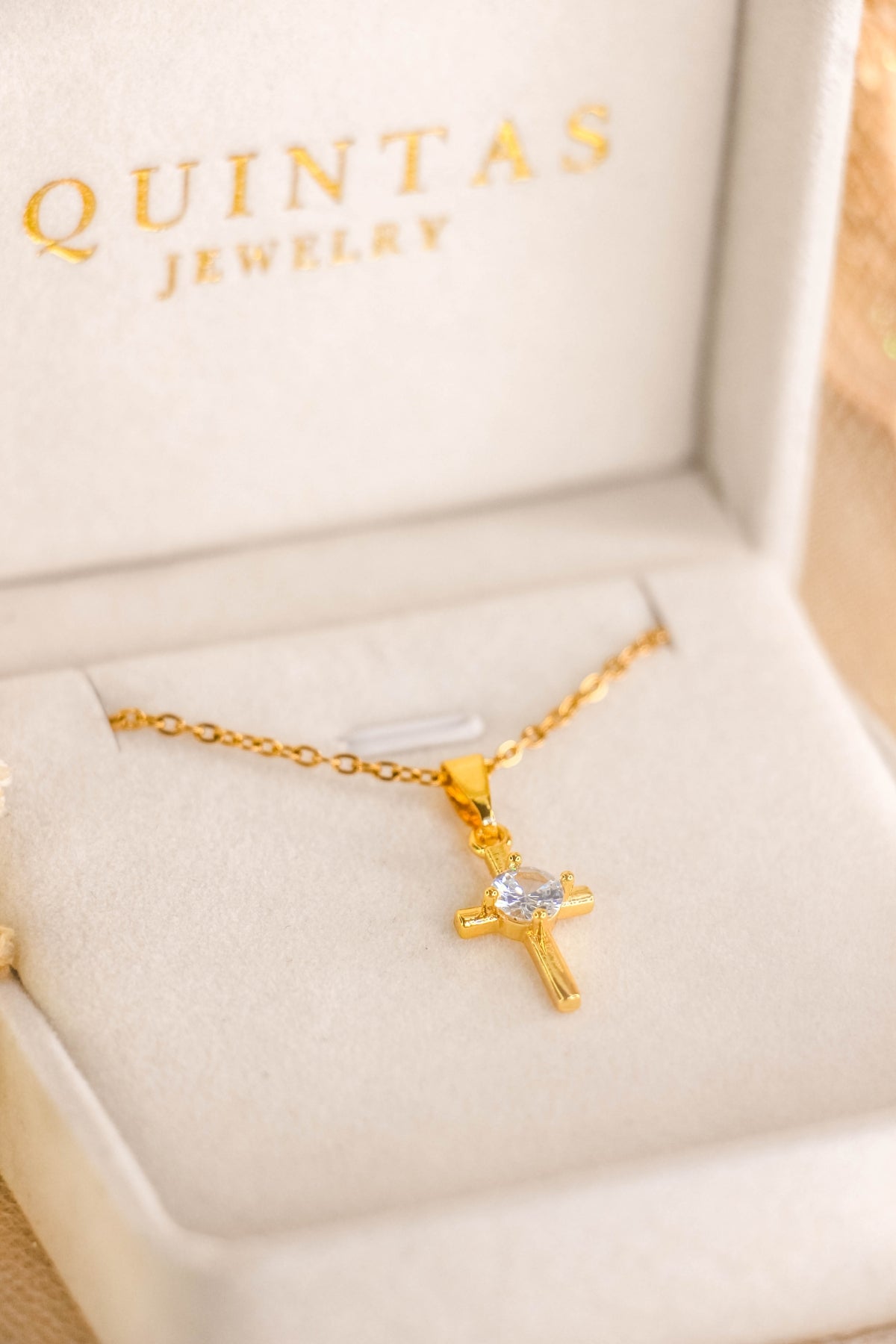 Dainty Cross Diamond Necklace