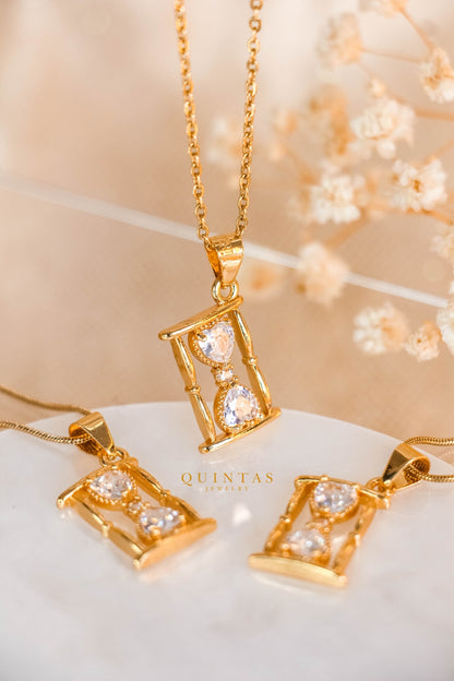 Hourglass Heart Necklace