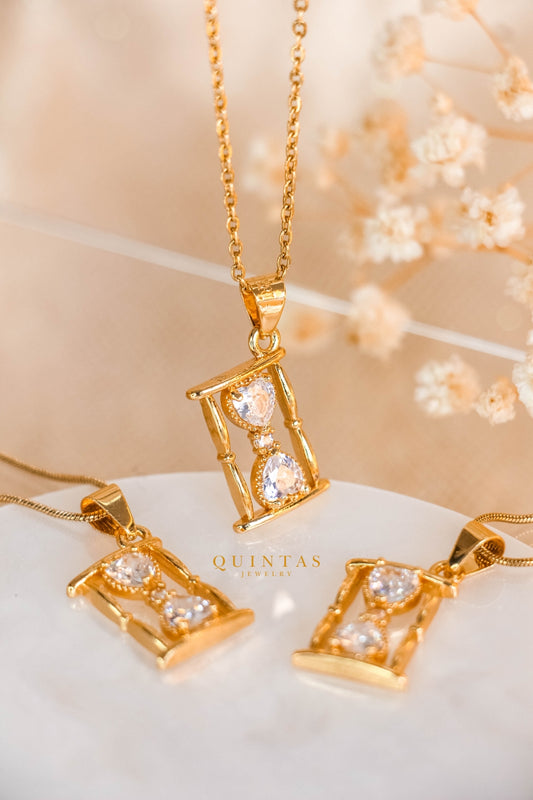 Hourglass Heart Necklace