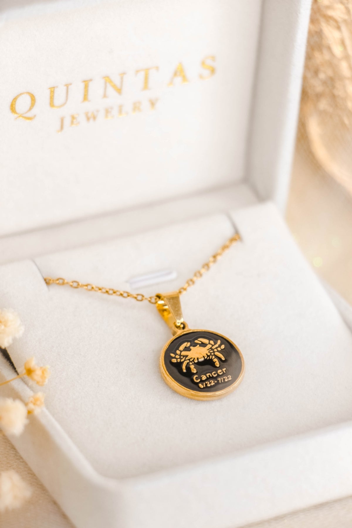 Black Coin Zodiac Sign Necklace