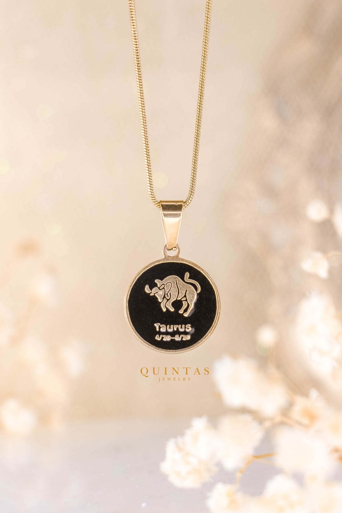 Black Coin Zodiac Sign Necklace