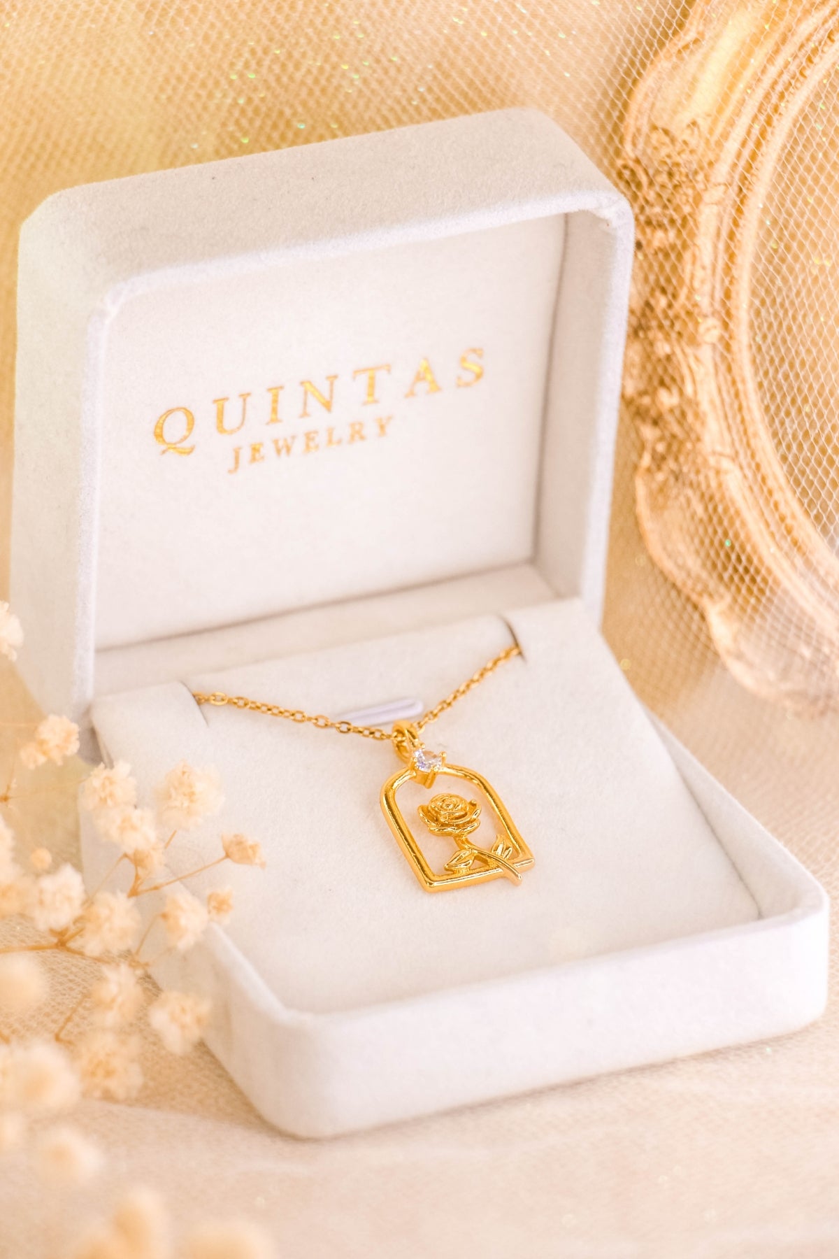 Belle's Diamond Rose Necklace