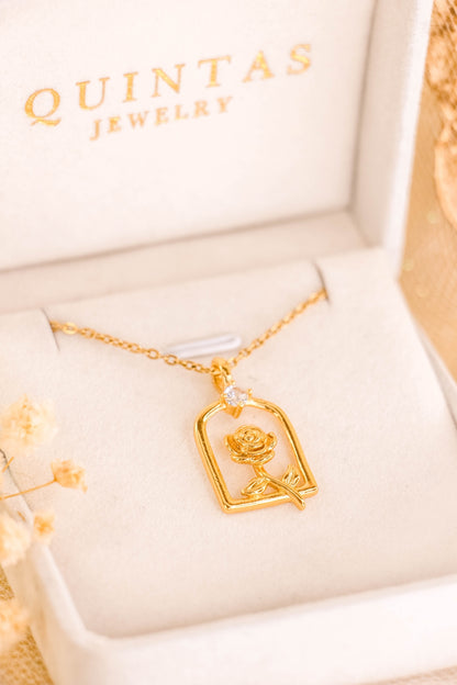 Belle's Diamond Rose Necklace