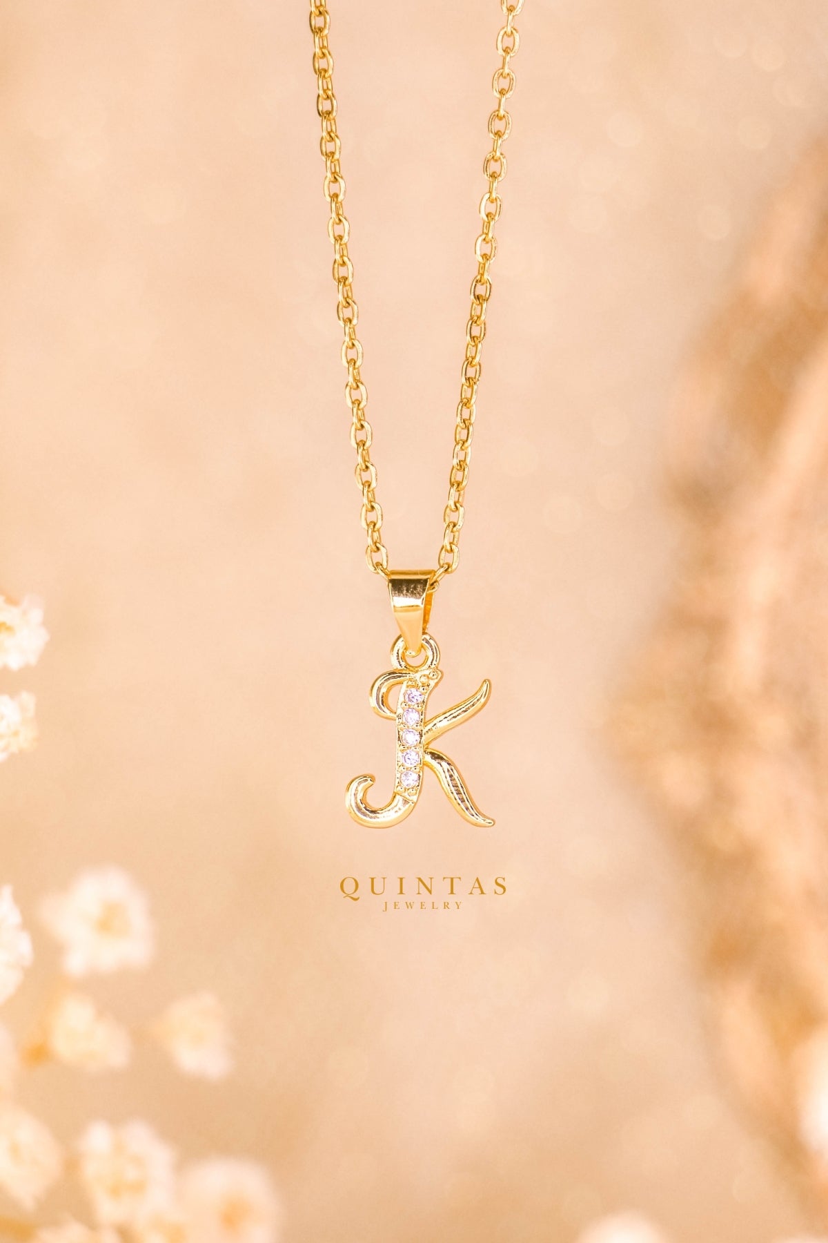 QUINTAS Letter Initial Necklace