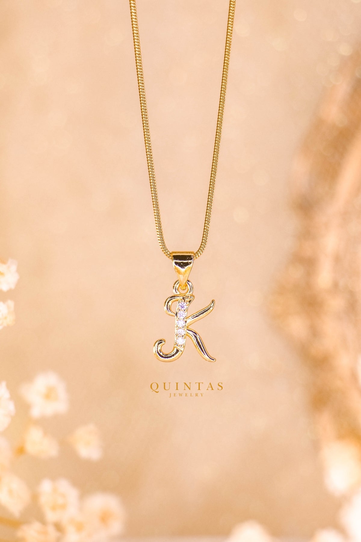 QUINTAS Letter Initial Necklace