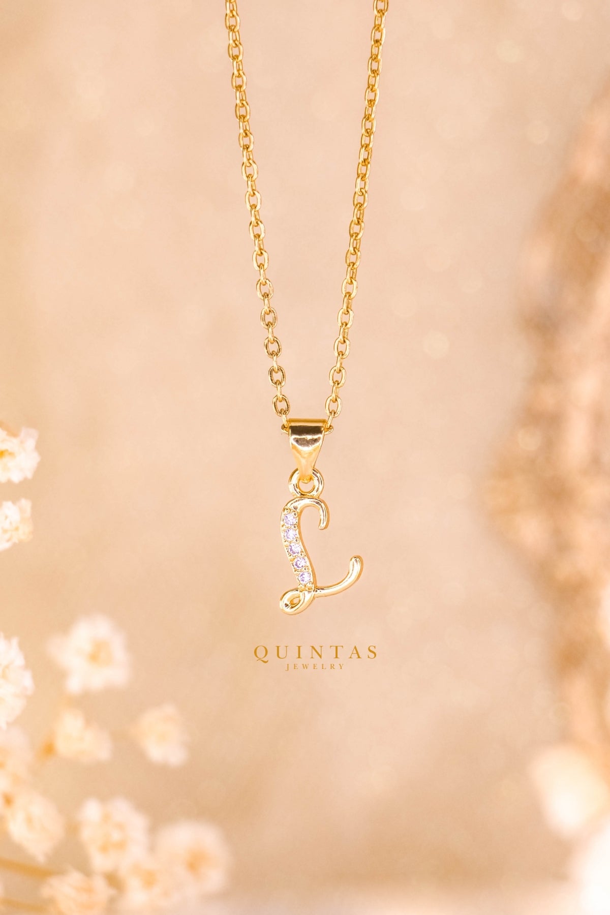 QUINTAS Letter Initial Necklace