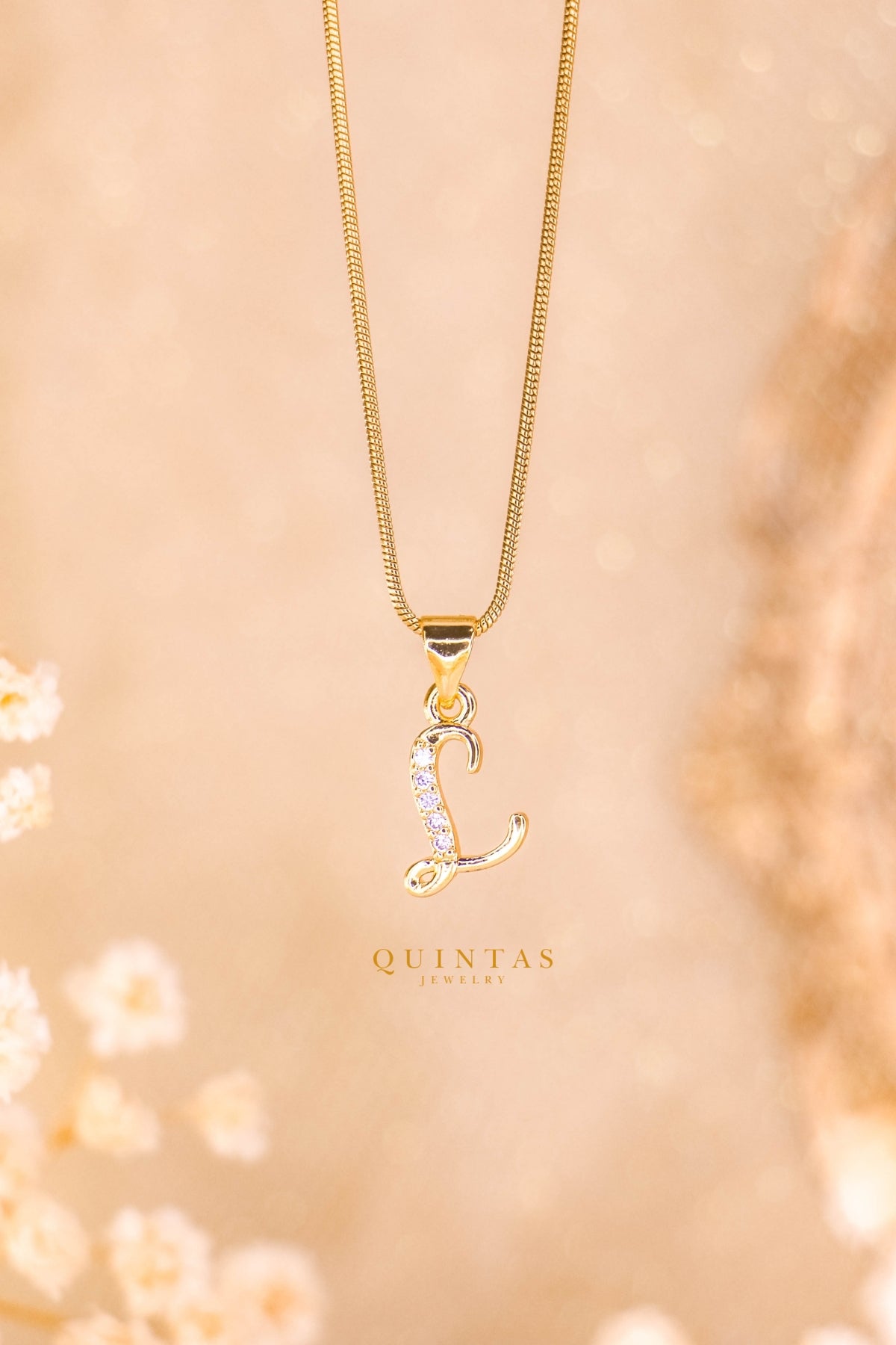 QUINTAS Letter Initial Necklace