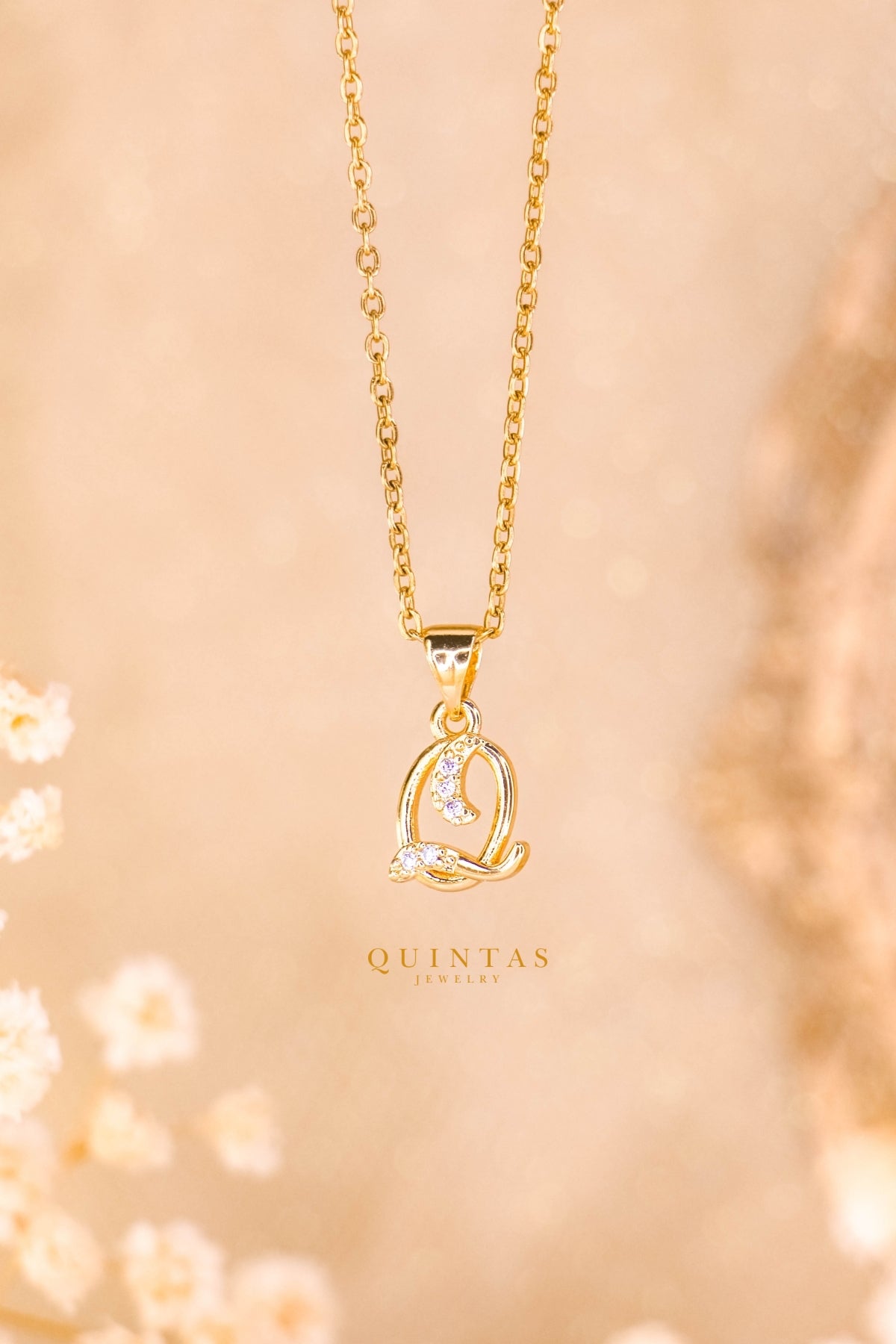 QUINTAS Letter Initial Necklace