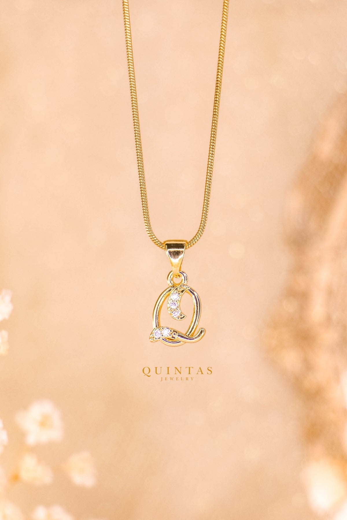 QUINTAS Letter Initial Necklace