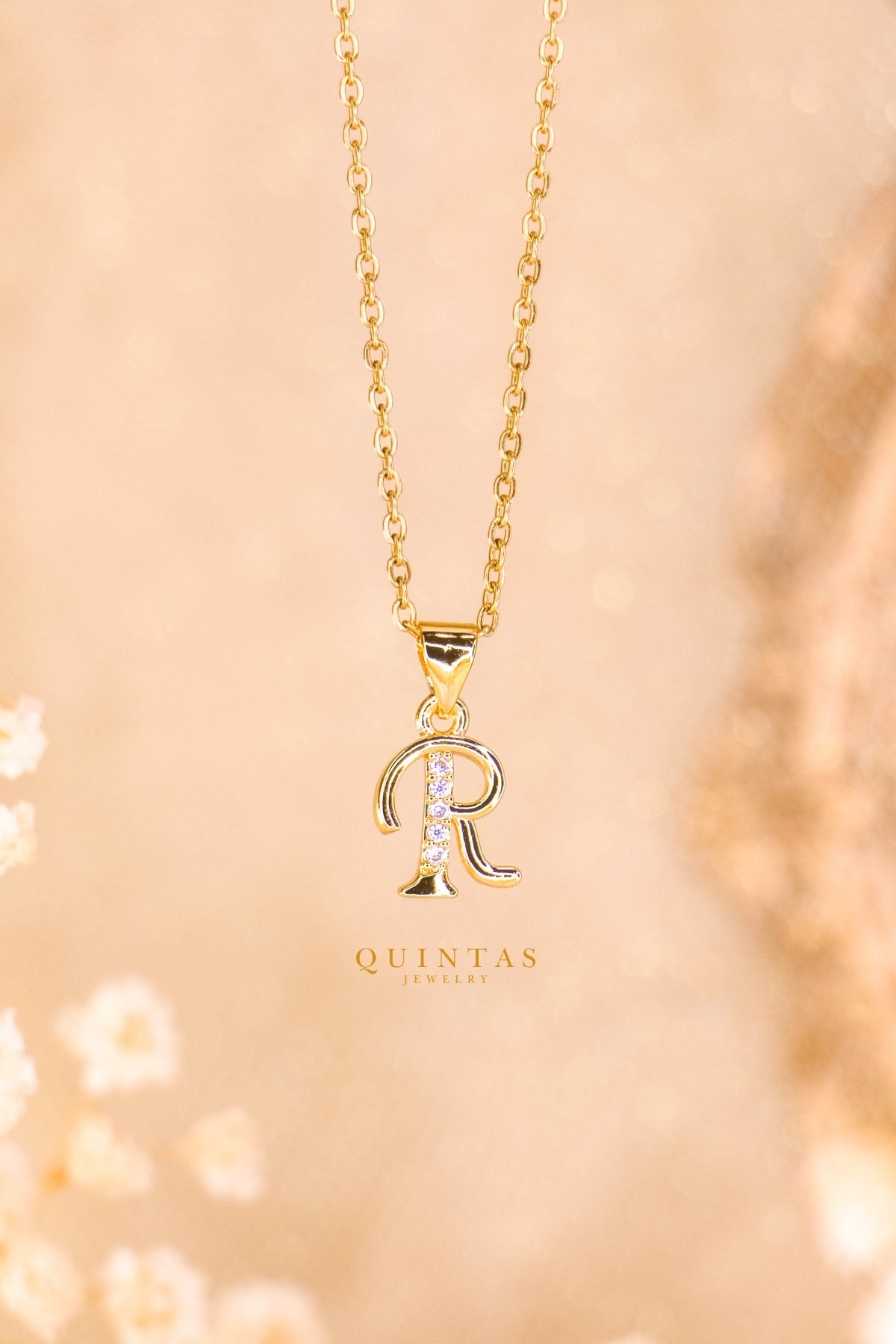 QUINTAS Letter Initial Necklace