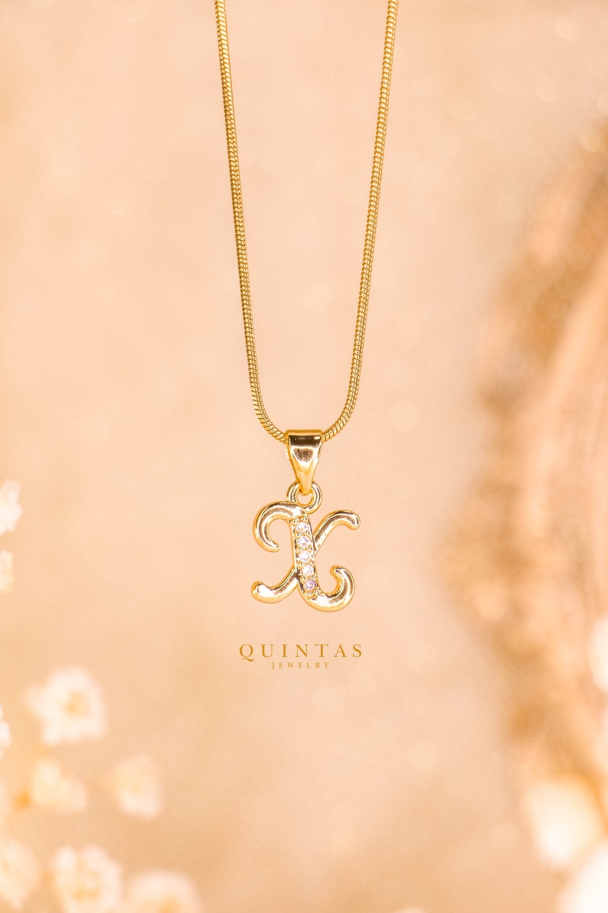QUINTAS Letter Initial Necklace