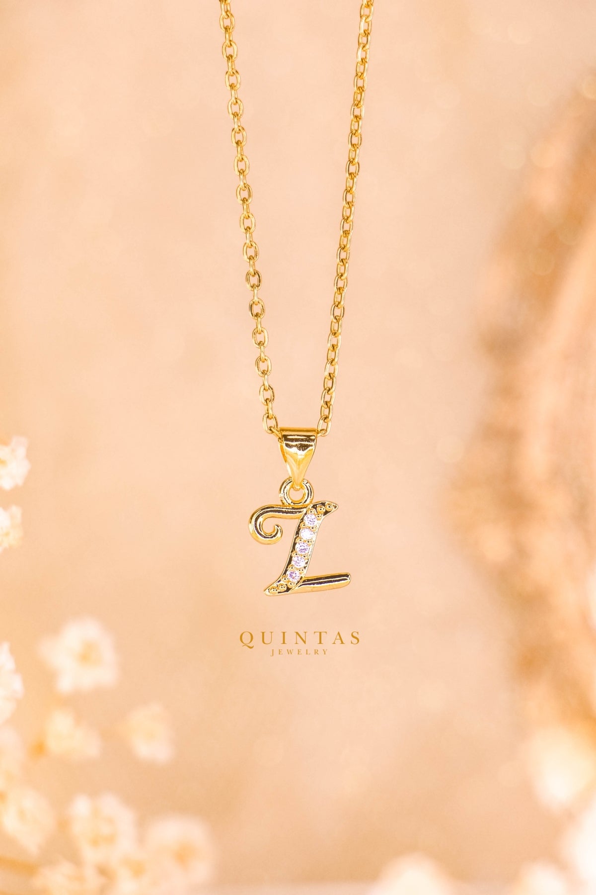 QUINTAS Letter Initial Necklace