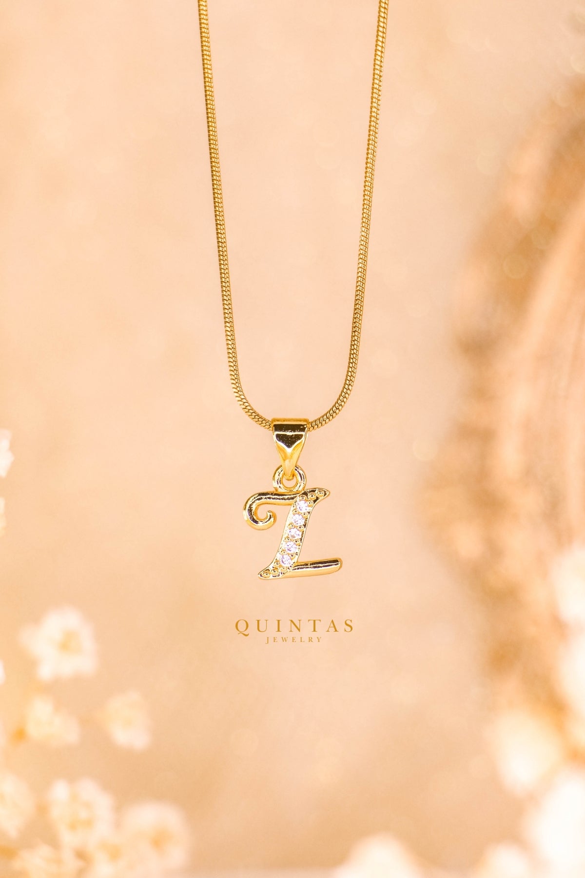 QUINTAS Letter Initial Necklace