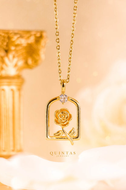 Belle's Diamond Rose Necklace