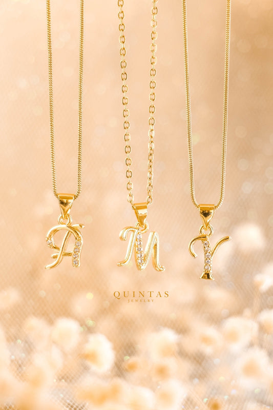 QUINTAS Letter Initial Necklace