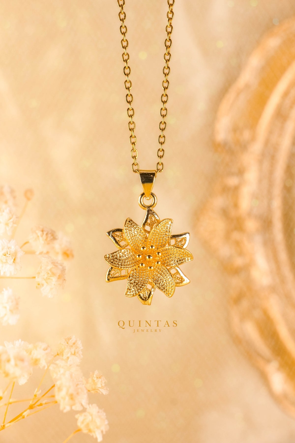 Pendant flower sales necklace
