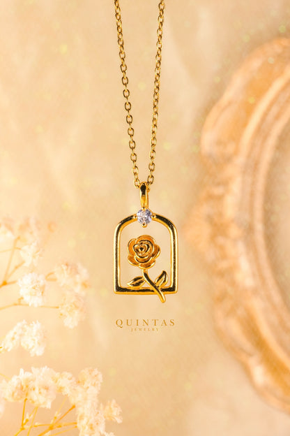 Belle's Diamond Rose Necklace