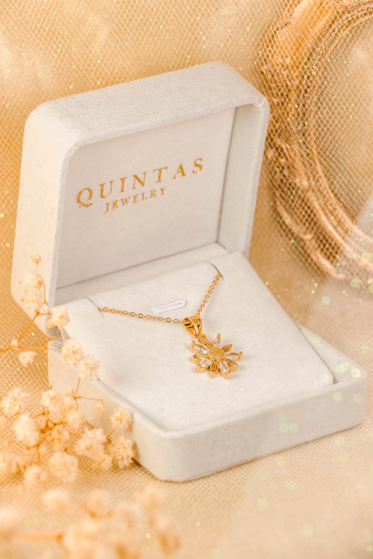 Mulan's Crystal Flower Necklace